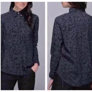 Lululemon size 8 animal print button down blouse